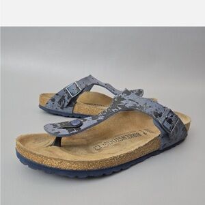 NEW Birkenstock Gizeh Sandal Color Sprays BlueKids Size 31/13 Narrow Fit